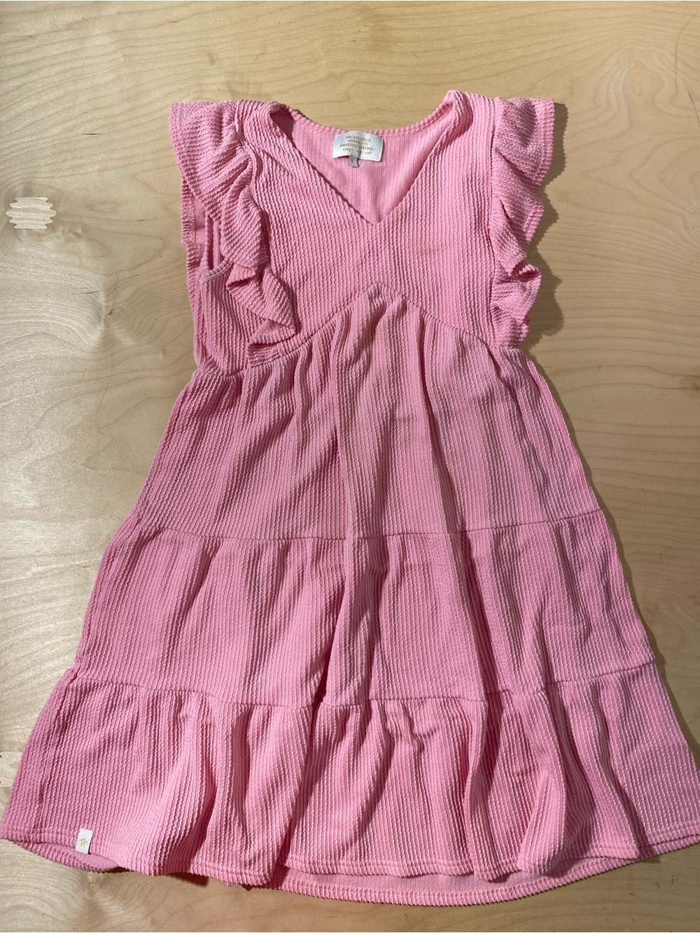 Simply Southern Pink Ruffle Tiered Dress Small (RY)
